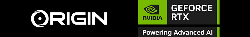 ORIGIN & NVIDIA GeForce RTX Powering Advanced AI logos